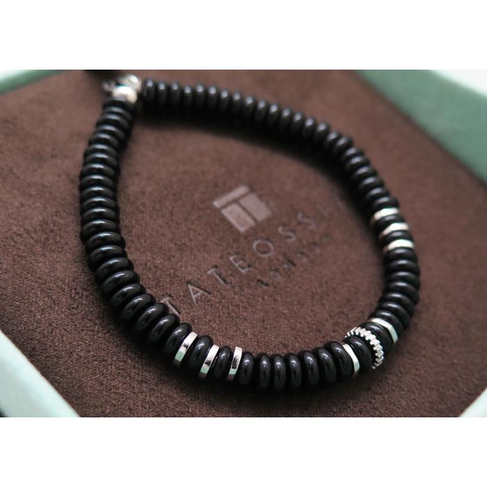 ブランド アクセサリー TATEOSSIAN タテオシアン ビーズ シルバー ポジターノ ブレスレット（ブラックアゲート）（Sサイズ）父の日 爆買の画像