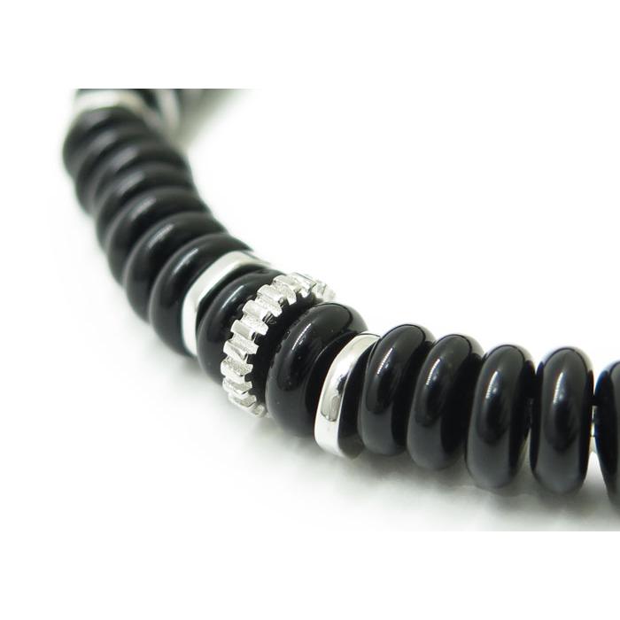 ブランド アクセサリー TATEOSSIAN タテオシアン ビーズ シルバー ポジターノ ブレスレット（ブラックアゲート）（Sサイズ）父の日 爆買の画像