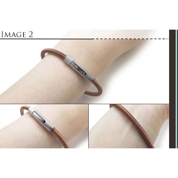 ブランド アクセサリー TATEOSSIAN タテオシアン セタ エッチド クリック ブレスレット（ステンレス＆ブラウンナイロン）（Mサイズ）メンズの画像