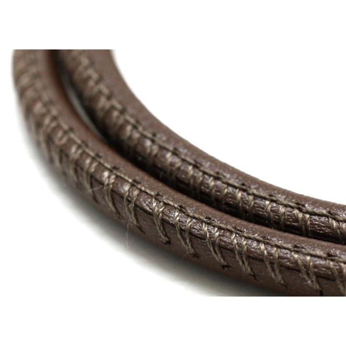 ブランド アクセサリー TATEOSSIAN タテオシアン レザー シルバー ヘリンボーン クリック ペッレ ブレスレット（ブラウン Mサイズ）父の日 爆買の画像