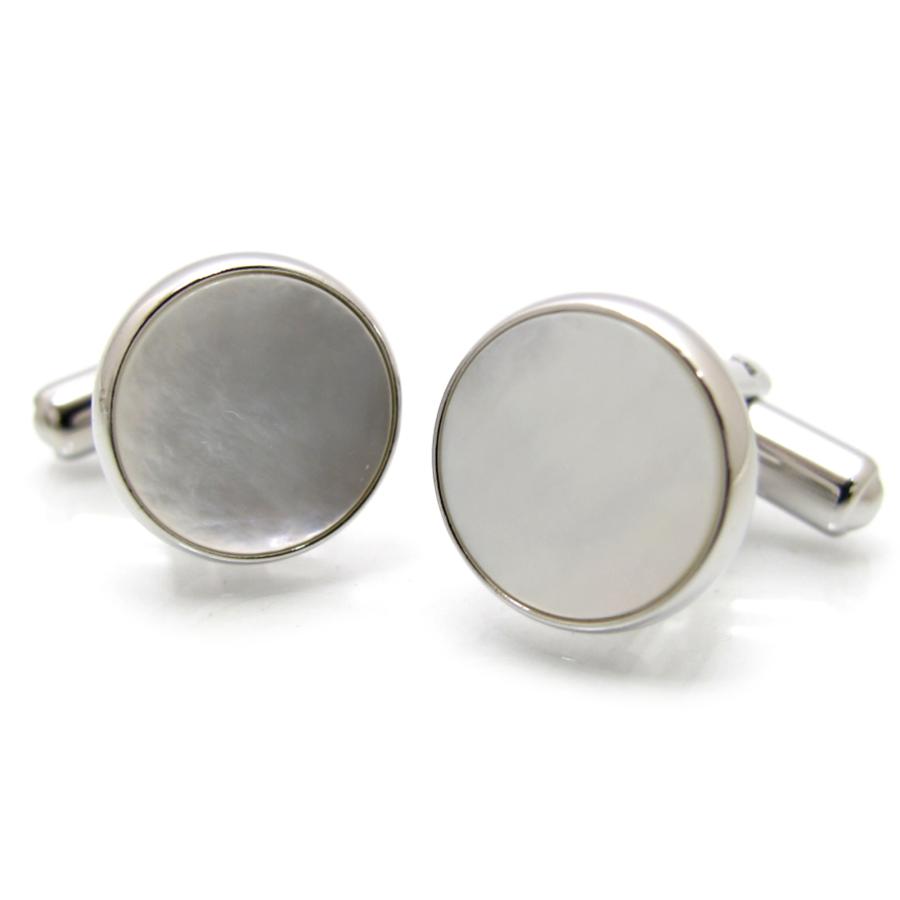 シェル カフス 13mm カフスボタン カフリンクス 白蝶貝 男性 結婚式