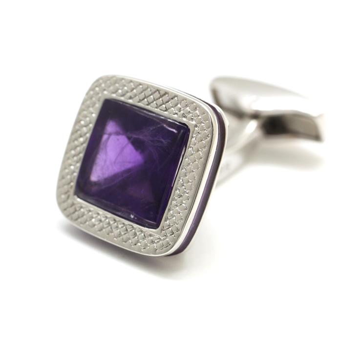 ブランド アクセサリー TATEOSSIAN タテオシアン ピラミッド ストーン シルバー カフス（アメジスト&パープルエナメル）世界限定9セット カフリンクス | TATEOSSIAN | 07