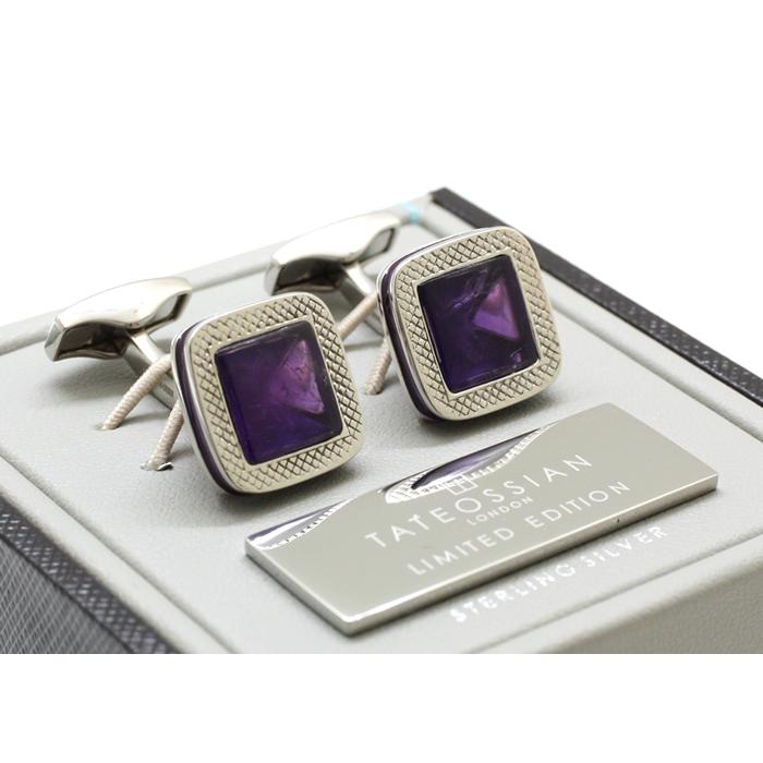 ブランド アクセサリー TATEOSSIAN タテオシアン ピラミッド ストーン シルバー カフス（アメジスト&パープルエナメル）世界限定9セット カフリンクス | TATEOSSIAN | 08