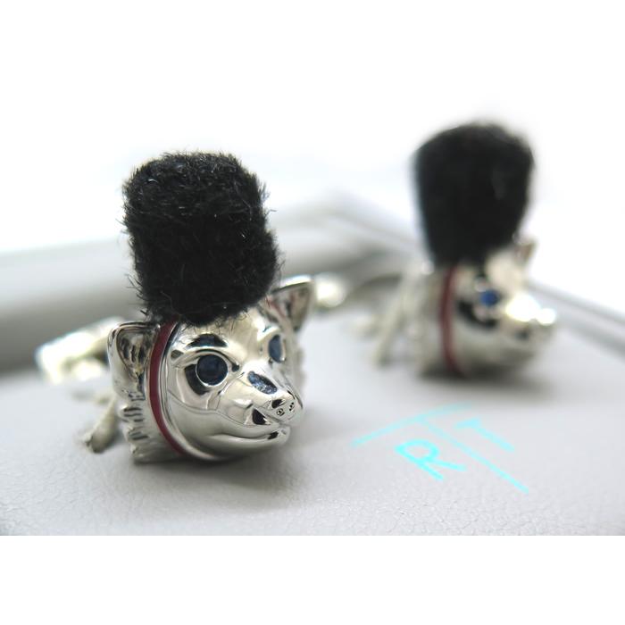 ブランド アクセサリー TATEOSSIAN タテオシアン ノベルティ ロイヤルコーギー カフス（パラジウム）ブランド カフリンクス 父の日 爆買の画像