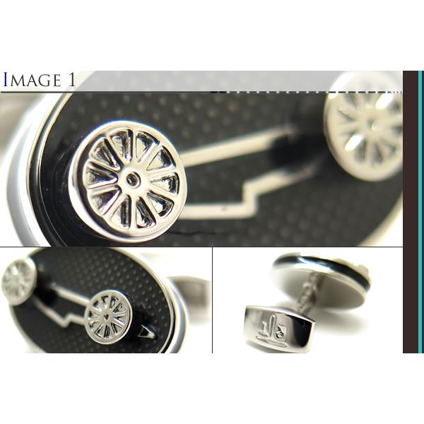 ブランド アクセサリー TATEOSSIAN タテオシアン エナメル スポーツ アイス カフス（レーシングカー＆ブラック）カフスボタン カフリンクス 父の日 爆買の画像