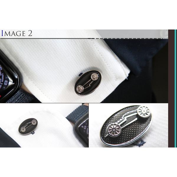 ブランド アクセサリー TATEOSSIAN タテオシアン エナメル スポーツ アイス カフス（レーシングカー＆ブラック）カフスボタン カフリンクス 父の日 爆買の画像