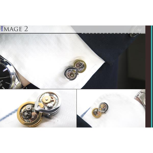 ブランド アクセサリー TATEOSSIAN タテオシアン メカニカル インフィニティ ギア カフス（パラジウム＆イエローゴールド）カフリンクス カフスボタン 父の日の画像