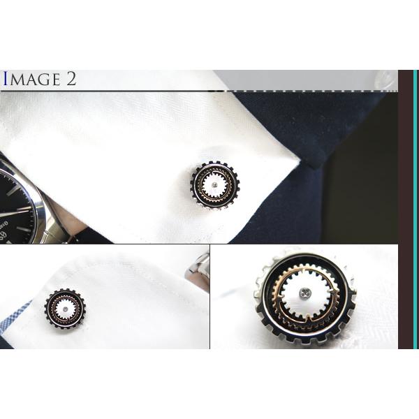 ブランド アクセサリー TATEOSSIAN タテオシアン メカニカル ローターレ ギア カフス（パラジウム＆ローズゴールド、白蝶貝）カフリンクス カフスボタン 父の日の画像