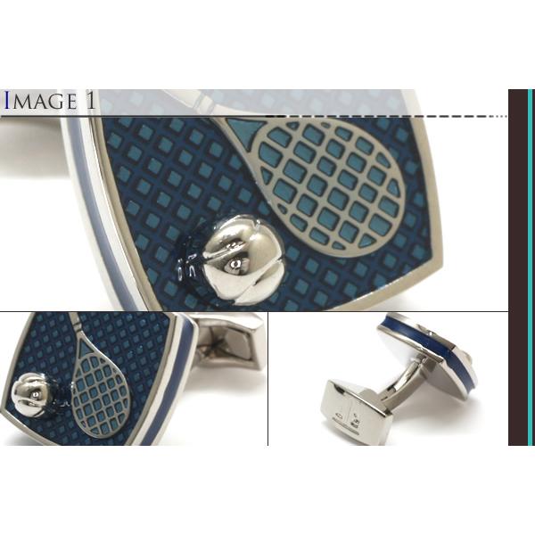 ブランド アクセサリー TATEOSSIAN タテオシアン エナメル スポーツ アイス カフス（テニス＆ブルー）カフスボタン カフリンクス 父の日 爆買の画像