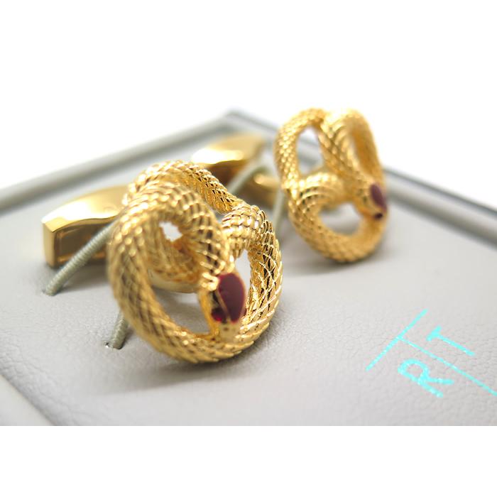 ブランド アクセサリー TATEOSSIAN タテオシアン メカニカル アニマルズ ヴァイパー カフス（イエローゴールド、レッドSW）カフスボタン カフリンクスの画像