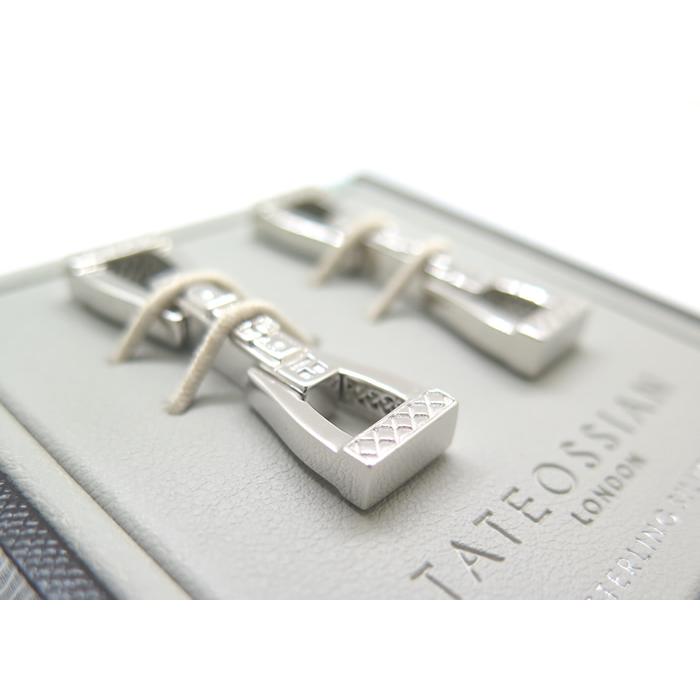 ブランド アクセサリー TATEOSSIAN タテオシアン ピュア アスコット ラップアラウンド シルバー カフス（ロジウム）カフリンクスの画像