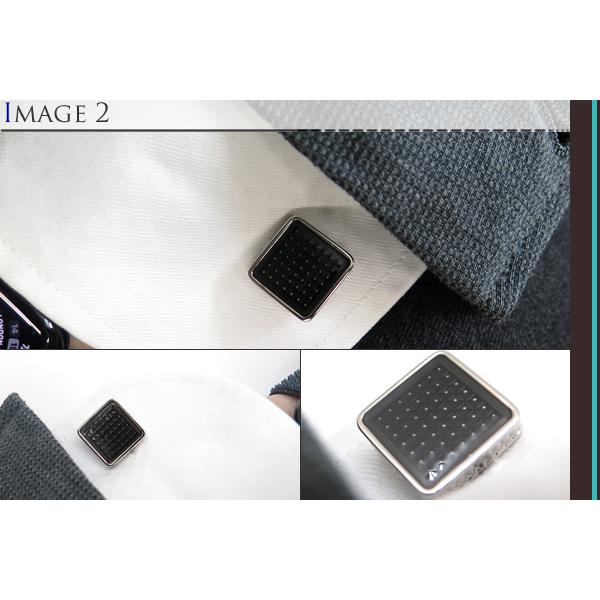 ブランド アクセサリー TATEOSSIAN タテオシアン エナメル ギザ アイス カフス（ブラックエナメル）カフスボタン カフリンクス 父の日 爆買の画像