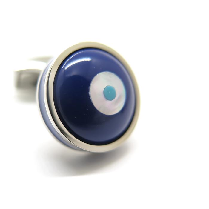 ブランド アクセサリー TATEOSSIAN タテオシアン エナメル ミロス イービルアイ カフス（ブルーエナメル、ブルーレジン、白蝶貝）父の日 爆買の画像