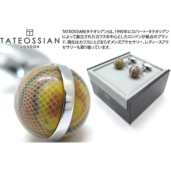 ブランド アクセサリー TATEOSSIAN タテオシアン ギローシュスフィア半貴石カフス（ロジウム＆タイガーアイ）（ブランド カフリンクス） 父の日