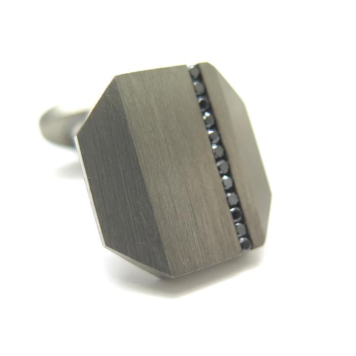 ブランド アクセサリー TATEOSSIAN タテオシアン チタニウム オクト プレシャス カフス（ブラックダイヤモンド0.22cts）カフスボタン カフリンクス 父の日の画像