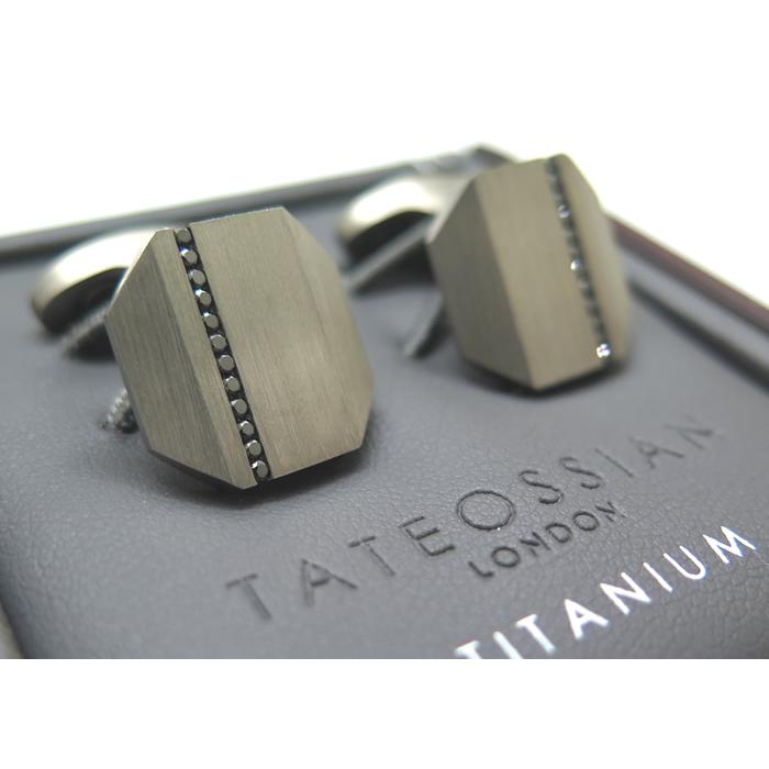 ブランド アクセサリー TATEOSSIAN タテオシアン チタニウム オクト プレシャス カフス（ブラックダイヤモンド0.22cts）カフスボタン カフリンクス 父の日の画像
