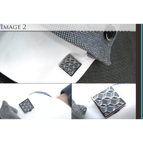 ブランド アクセサリー TATEOSSIAN タテオシアン ジオメトリックエナメルカフス（グレイ）父の日 爆買の画像
