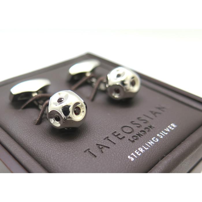 tac99 英国製 タテオシアン カフリンクス シルバー×ワインレッドガラス tac99 英国製 タテオシアン カフリンクス シルバー×ワインレッドガラス