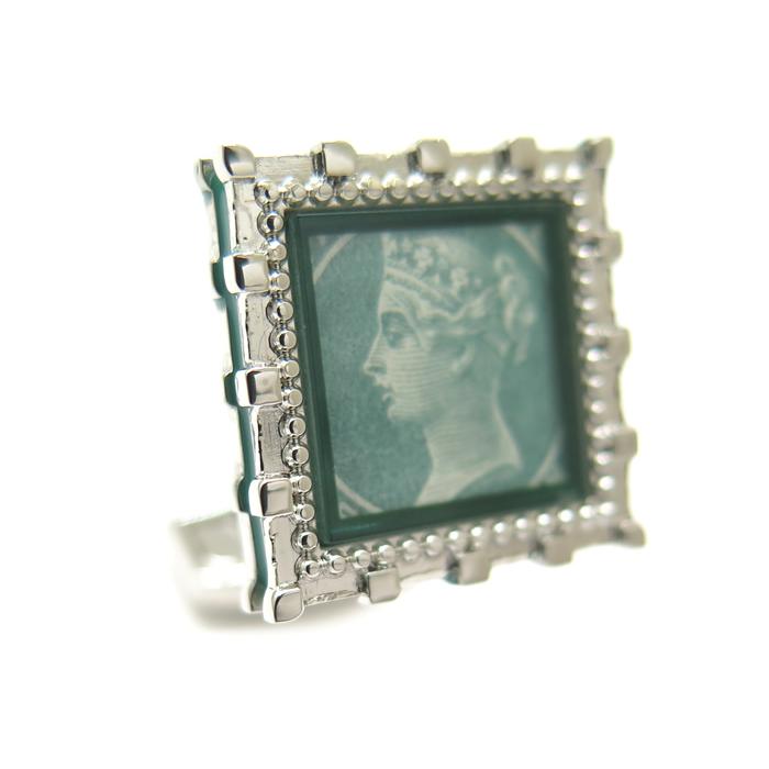 ブランド アクセサリー TATEOSSIAN タテオシアン レガリア ビクトリア カフス（パラジウム&グリーン切手）カフスボタン カフリンクス 父の日 爆買の画像