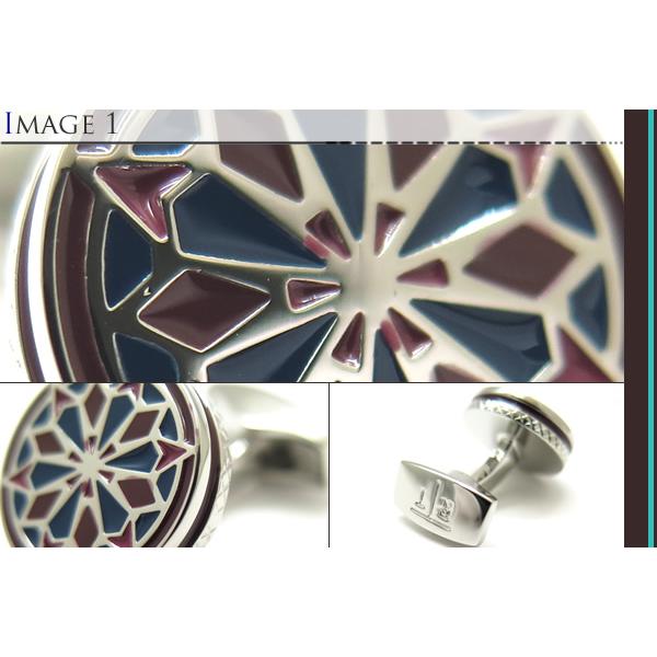 ブランド アクセサリー TATEOSSIAN タテオシアン エナメル ラサ 曼荼羅カフス（パラジウム＆レッド）カフスボタン カフリンクス 父の日 爆買の画像