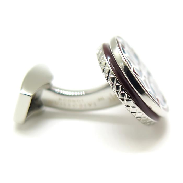 ブランド アクセサリー TATEOSSIAN タテオシアン エナメル ラサ 曼荼羅カフス（パラジウム＆レッド）カフスボタン カフリンクス 父の日 爆買の画像