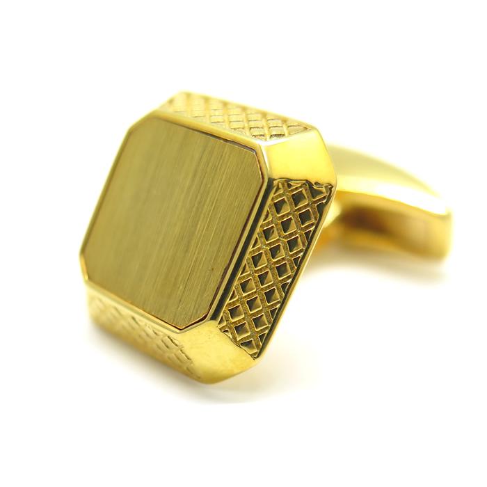 ブランド アクセサリー TATEOSSIAN タテオシアン シグニチャ オクト シルバー カフス（イエローゴールド）カフスボタン カフリンクス 父の日 爆買の画像