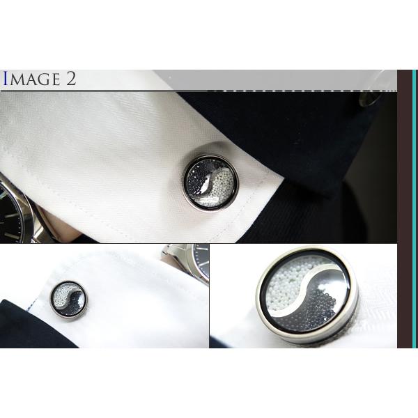 ブランド アクセサリー TATEOSSIAN タテオシアン プレイタイム 陰陽 カフス（ブラックガラスビーズ/白蝶貝＆ホワイトガラスビーズ/黒蝶貝） カフリンクスの画像