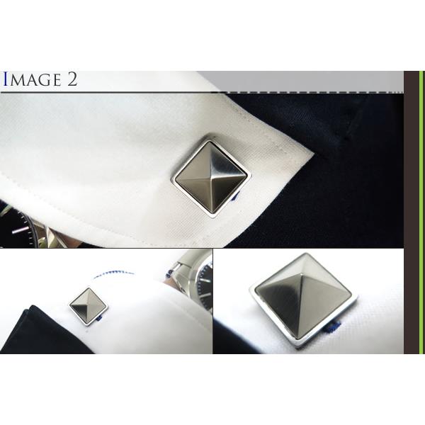 ブランド アクセサリー THOMPSON トンプソン ピラミッド カフス（ブラッシュド スティール）ブランド カフリンクス 鋲 スタッズ シンプル 父の日 爆買の画像