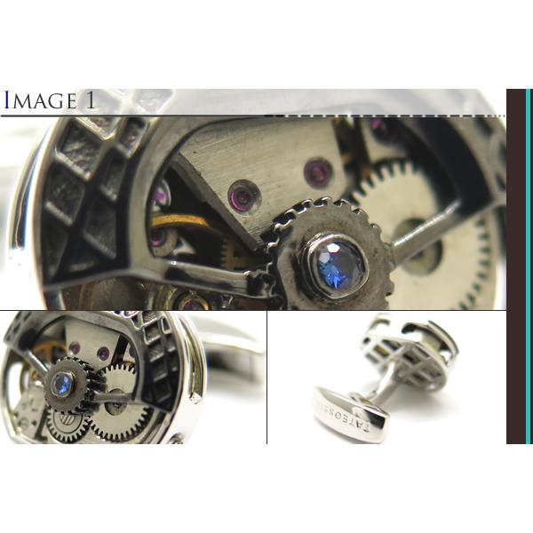 ブランド アクセサリー TATEOSSIAN タテオシアン トノー スケルトン シルバー カフス（ロジウム、ブラックロジウム&サファイア）世界限定300セットの画像