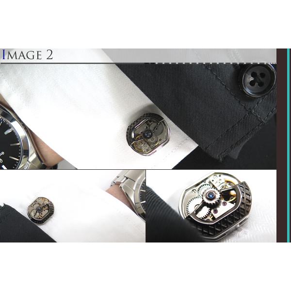 ブランド アクセサリー TATEOSSIAN タテオシアン トノー スケルトン シルバー カフス（ロジウム、ブラックロジウム&サファイア）世界限定300セットの画像