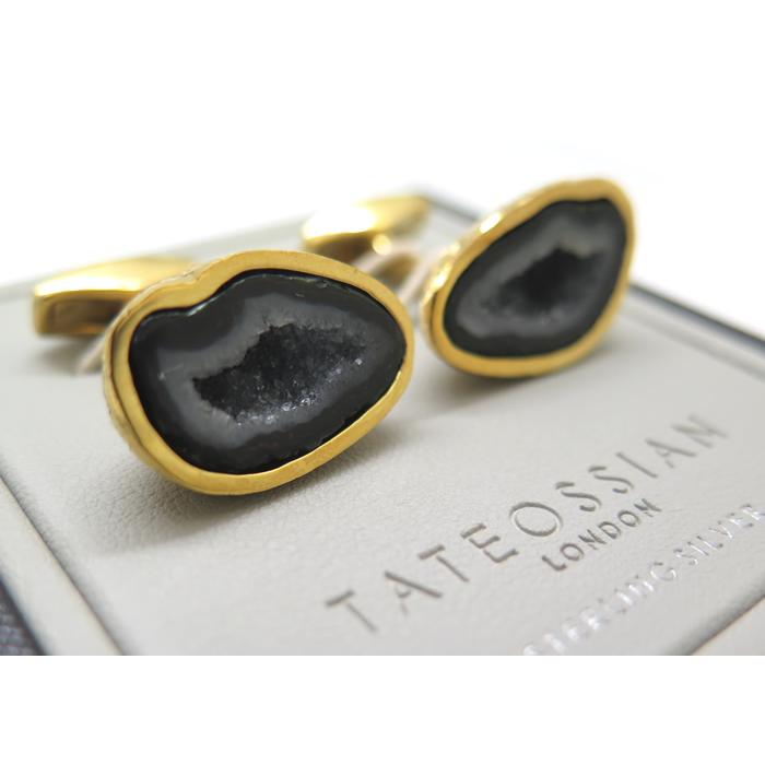 ブランド アクセサリー TATEOSSIAN タテオシアン ジオード シルバー カフス（イエローゴールド）カフスボタン カフリンクスの画像