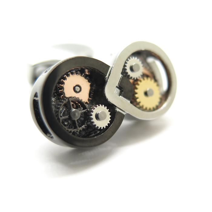 ブランド アクセサリー TATEOSSIAN タテオシアン メカニカル インフィニティ ギア カフス（パラジウム＆ガンメタル）カフスボタン 父の日 爆買の画像