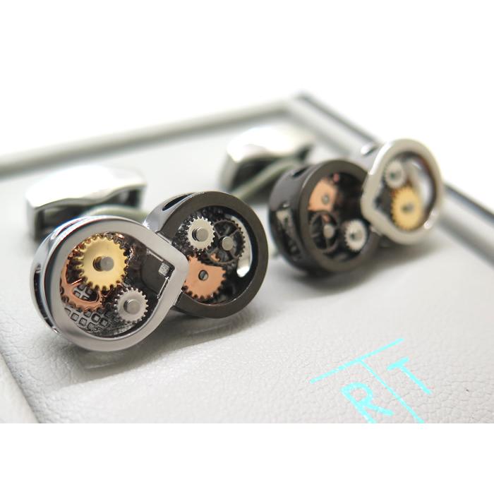 ブランド アクセサリー TATEOSSIAN タテオシアン メカニカル インフィニティ ギア カフス（パラジウム＆ガンメタル）カフスボタン 父の日 爆買の画像