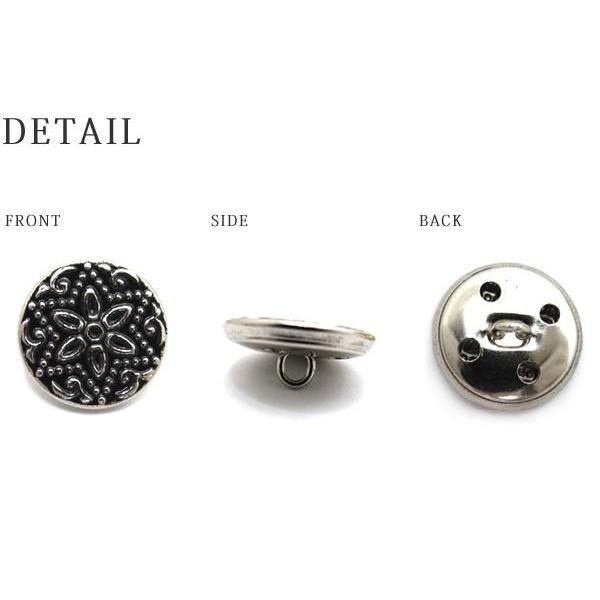 訳あり）単純な形で作られた花とドットが特徴的な 金属 ボタン（5044