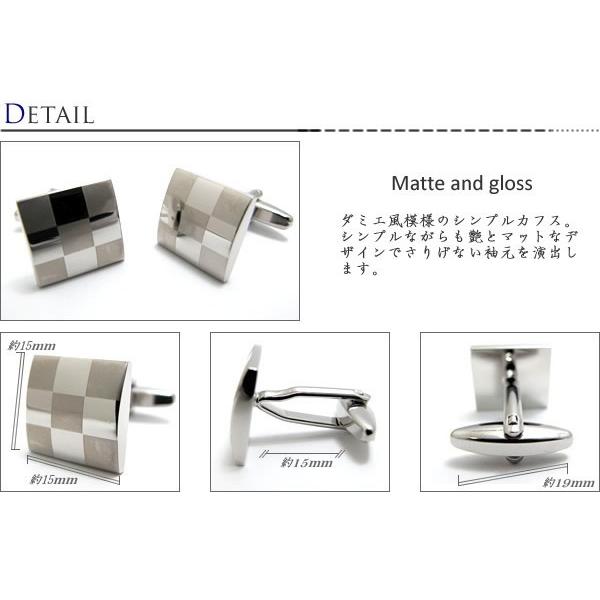 Simple 2500 メンズ アクセサリー マット＆グロス カフス カフスボタン カフリンクス 市松模様 シンプル 四角 クリスマス 爆買 |  | 01
