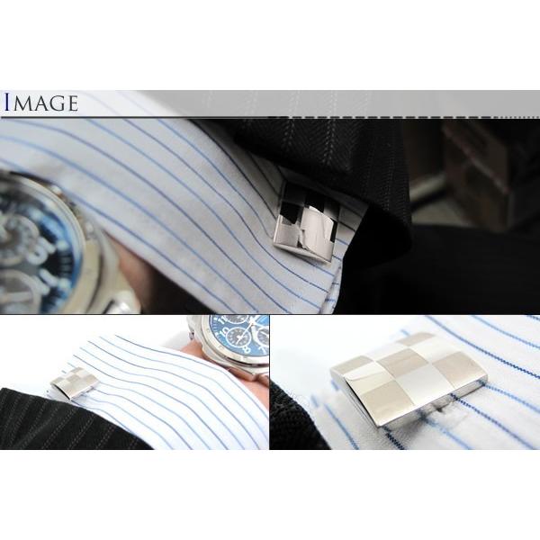 Simple 2500 メンズ アクセサリー マット＆グロス カフス カフスボタン カフリンクス 市松模様 シンプル 四角 クリスマス 爆買 |  | 02