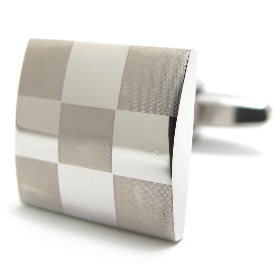 Simple 2500 メンズ アクセサリー マット＆グロス カフス カフスボタン カフリンクス 市松模様 シンプル 四角 クリスマス 爆買 |  | 03