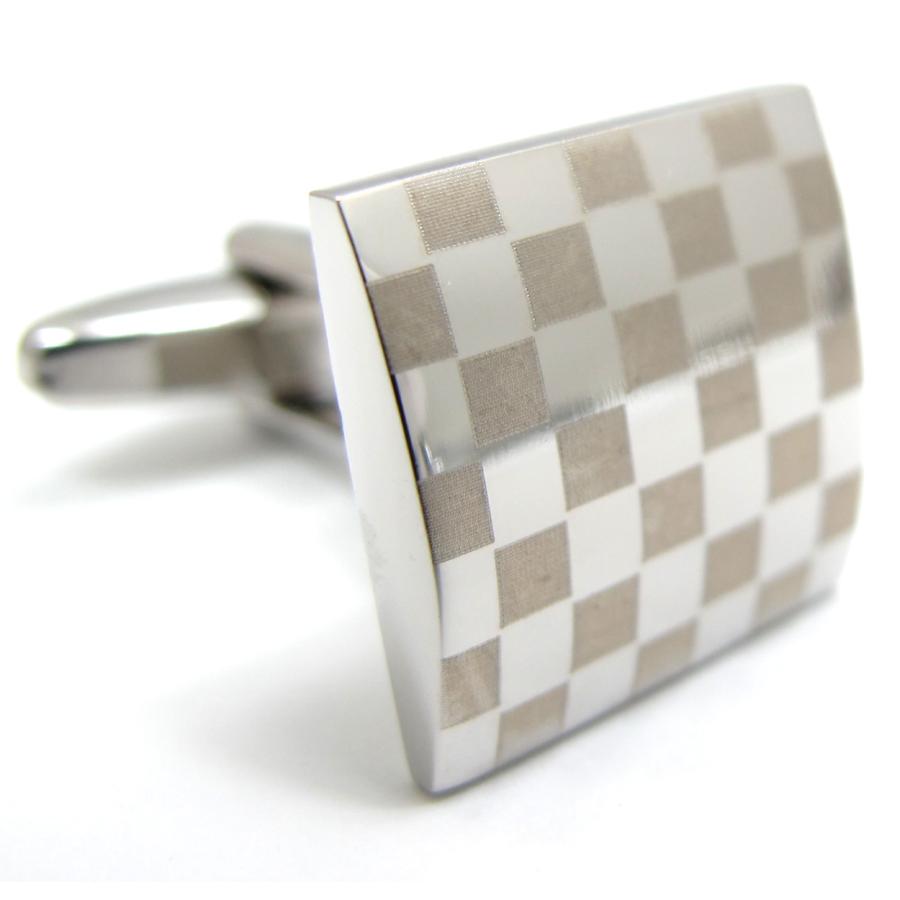 メンズ アクセサリー Simple 2500 チェック カフス カフスボタン カフリンクス シンプル 市松模様 クリスマス 爆買 |  | 03
