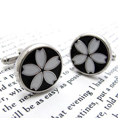 メンズ アクセサリー Simple 2500 さくら カフス（ブラック＆ホワイト