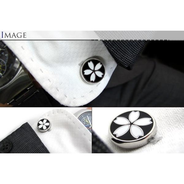 メンズ アクセサリー Simple 2500 さくら カフス（ブラック＆ホワイト