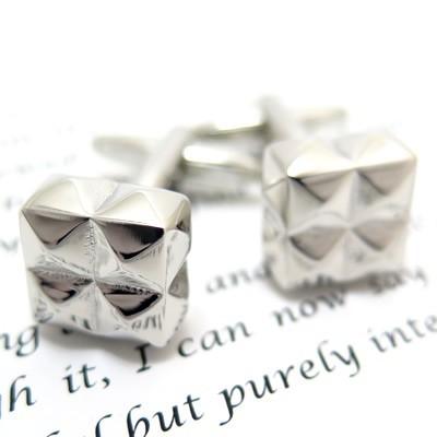 メンズ アクセサリー Simple 2500 スクエア ピラミッドパターン カフ カフスボタン カフリンクス クリスマス 爆買 | 