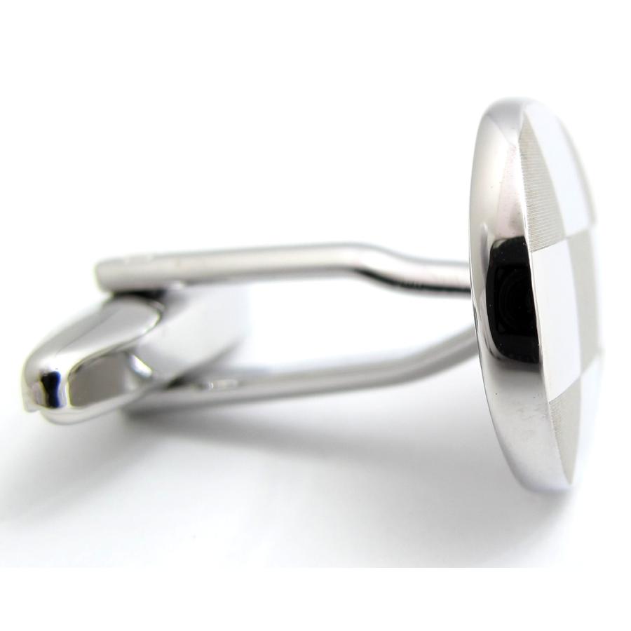 メンズ アクセサリー Simple 2500 ラウンド マット＆グロス カフス カフスボタン カフリンクス シンプル 市松模様 クリスマス 爆買 |  | 04