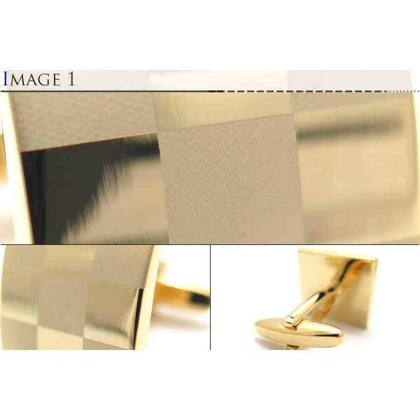 メンズ アクセサリー Simple 2500 マット＆グロス カフス（ゴールド）カフスボタン カフリンクス  クリスマス 爆買 |  | 02
