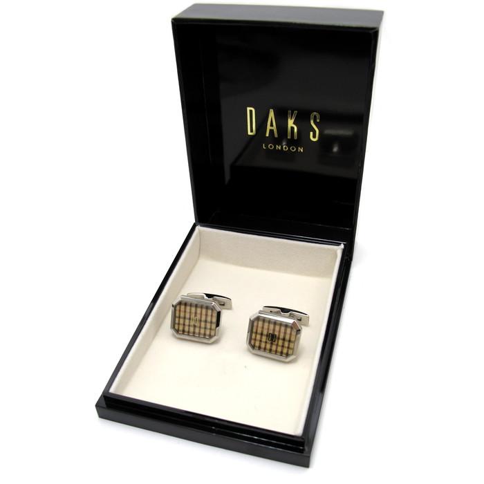 ブランド アクセサリー DAKS ダックス オクタゴナル ハウスチェック カフス カフスボタン カフリンクス 父の日 爆買の画像