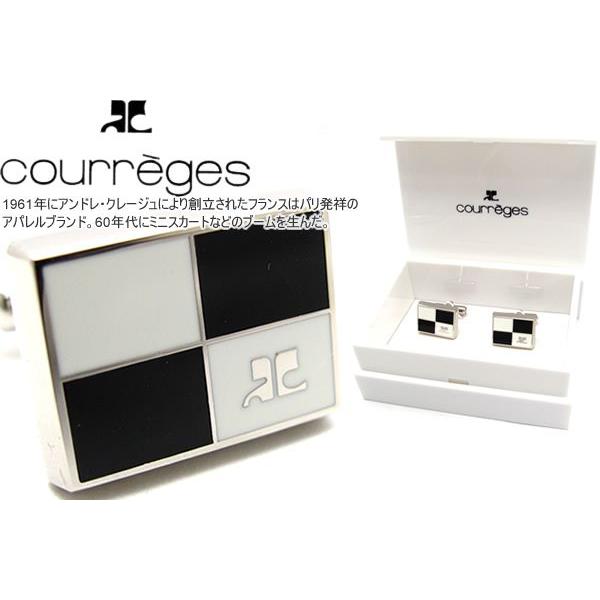 ブランド アクセサリー courreges クレージュ パーティションカフス（ブラック&ホワイト）カフスボタン カフリンクス 父の日 爆買 | courreges