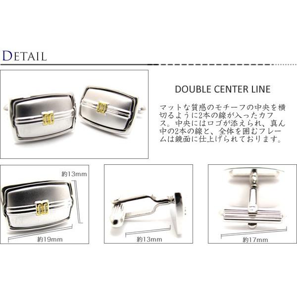 ブランド アクセサリー DAKS ダックス ダブル センターライン カフス カフスボタン カフリンクス 父の日 爆買の画像