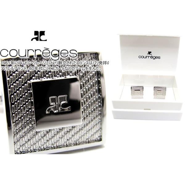 ブランド アクセサリー courreges クレージュ ケーブルテクスチャースクウェアカフス（カフスボタン カフリンクス）父の日 爆買 | courreges