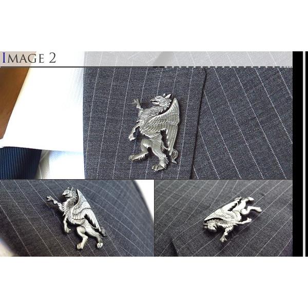 ブランド アクセサリー TYLER & TYLER タイラー&タイラー ヘラルディックラペルピン（グリフォン） (スタッズ ブローチ) ブランド 父の日｜cufflink｜04