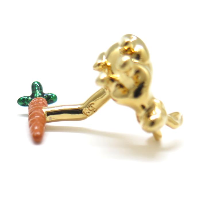 ブランド アクセサリー Babette Wasserman ラビット＆キャロットカフス（イエローゴールド）カフスボタン カフリンクス ユニーク おもしろ 可愛い 父の日の画像