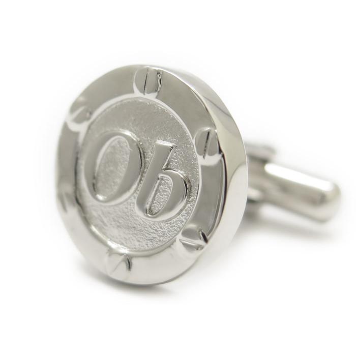 ブランド アクセサリー Orobianco オロビアンコ シルバー ob ラウンド カフス カフスボタン カフリンクス シンプル ビス 父の日 爆買の画像